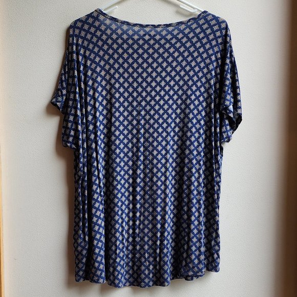 Land's End Geometric Print Scoop Neck Jersey Size Large - Picture 12 of 12